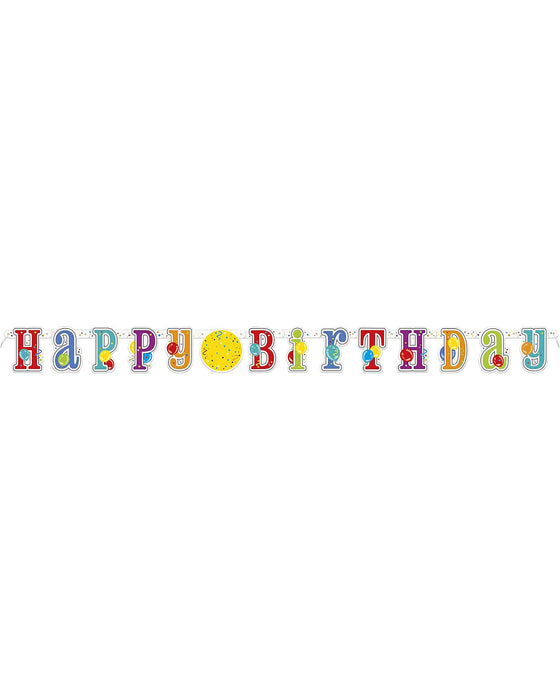 Buchstabengirlande Happy Birthday Jumbo m. Aufklebezahlen 213cm