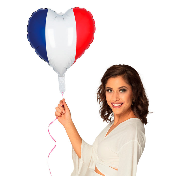 Herz Folienballon "Frankreich" | 40 x 45 cm
