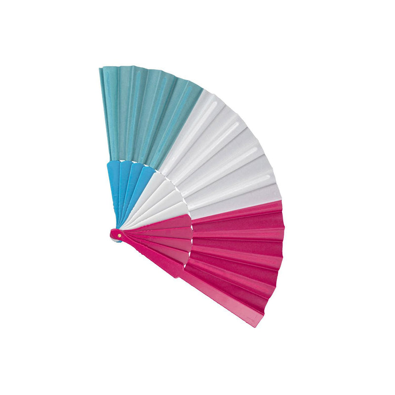 Handfächer 41,5x2x23 cm  | Blau/Weiß/Pink