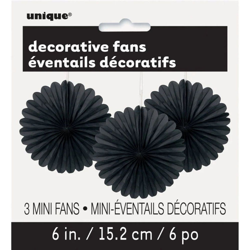 Dekofächer Uni 15cm/3 Stück | Schwarz