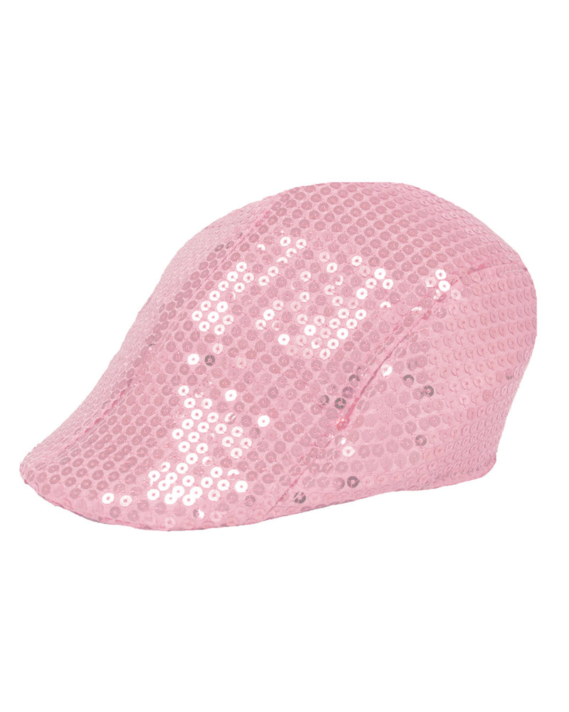 Schiebermütze mit Pailletten - Rosa