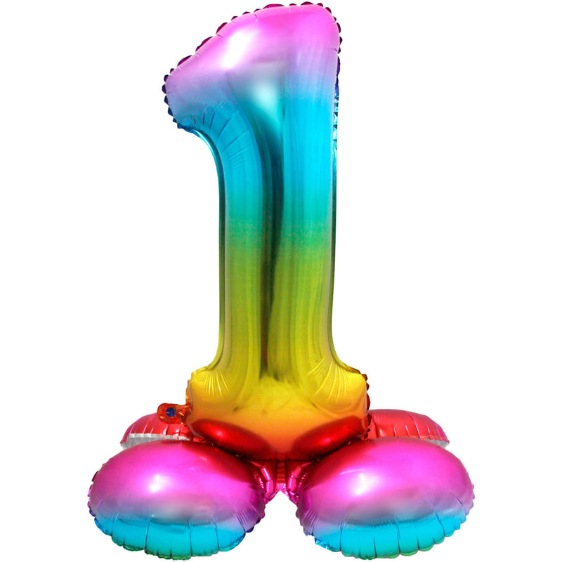 Stehender Folienballon Zahlen 28"/72cm | Rainbow