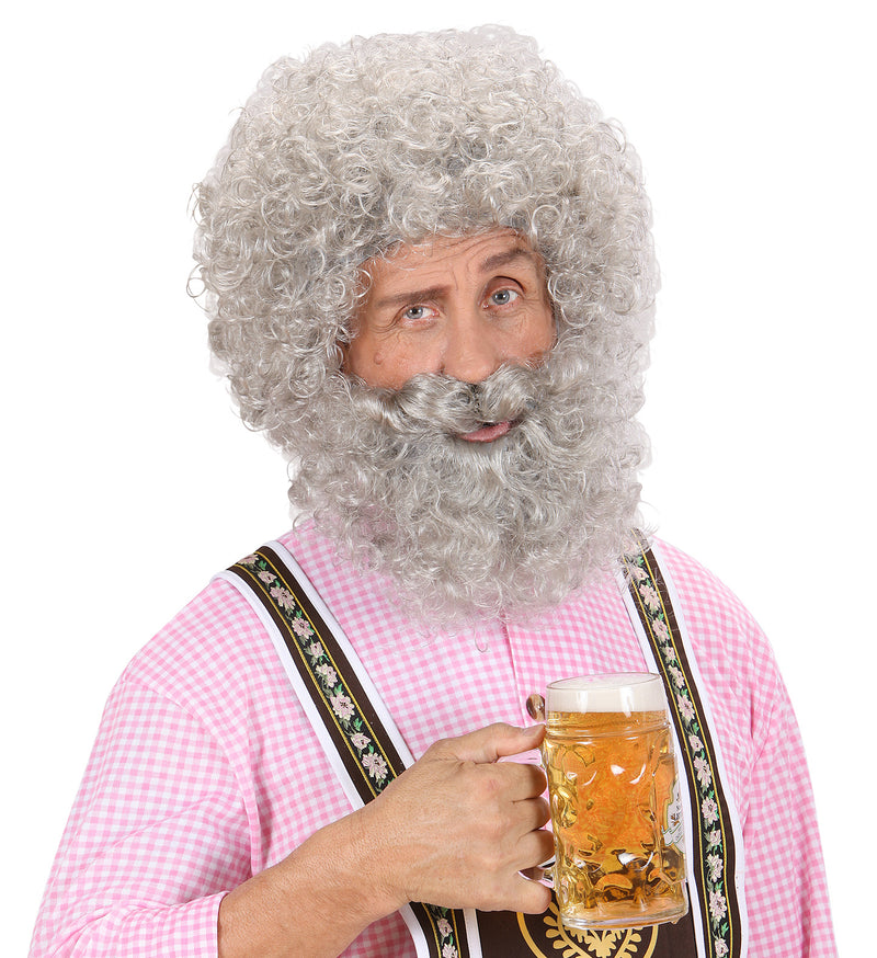 Perücke "Kapitän" mit Bart für Herren | Grau