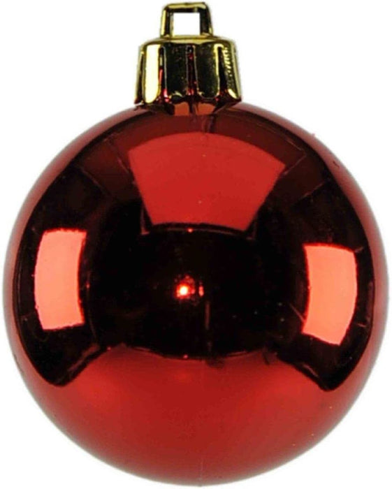 Weihnachtskugeln Rot Mix | Ø 6 cm | 64 Stück | bruchsicher | Glänzend, matt & glitzernd