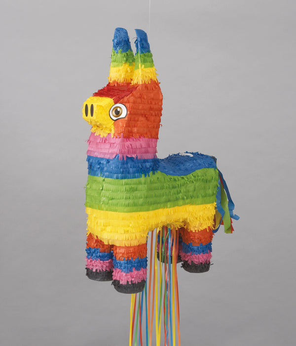 Pinata Esel mit Ziehbändchen bunt | 35 x 10 x 55 cm