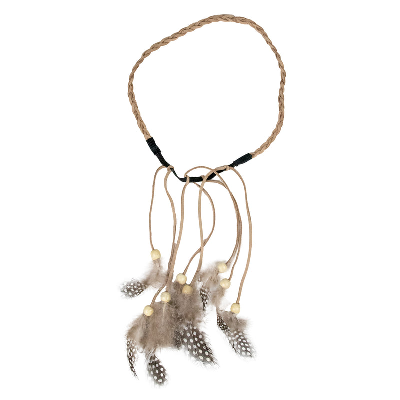 Indianerin Schmuck Set für Damen | 3-teilig mit Handtasche, Stirnband & Feder-Ohrringen | Kostüm Zubehör für Karneval & Mottoparty