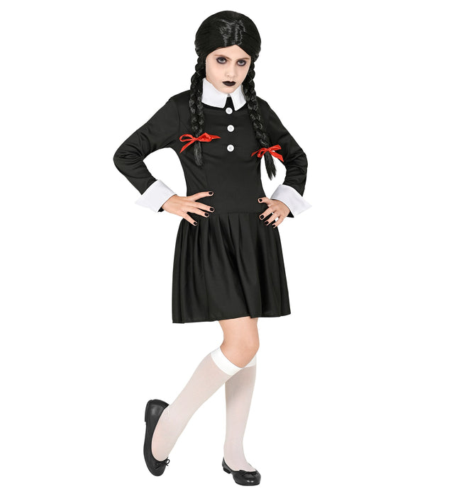 Dark Girl Kinderkostüm - Halloween Verkleidung | Schwarz Weiß