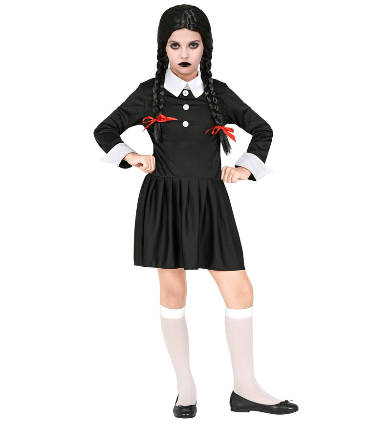Dark Girl Kinderkostüm - Halloween Verkleidung | Schwarz Weiß