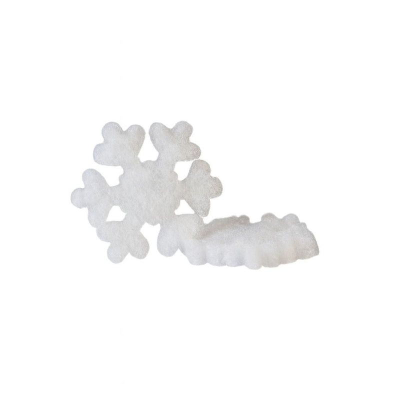 Schneeflocke Schneewatte 4er Set | Weiß | 11x2 cm | Tischdeko Weihnachten | 68310