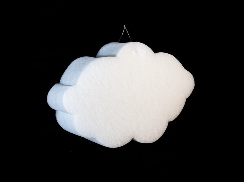 3D Wolke groß | 40×10 cm | Weiße Dekowolke aus Schaumstoff | 68346