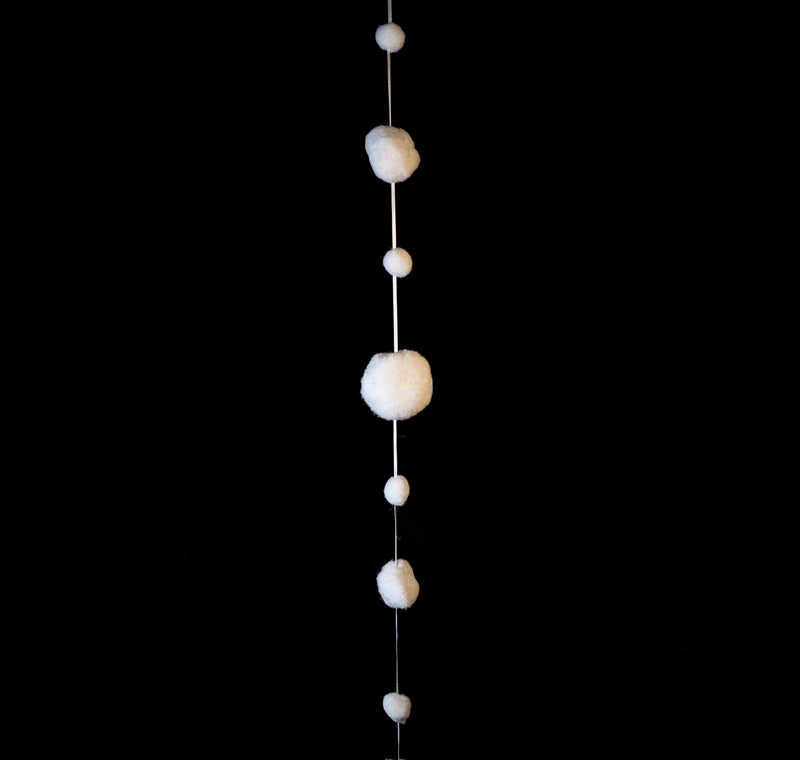 Schneeball-Girlande Weiß | 180 cm lang | 68525