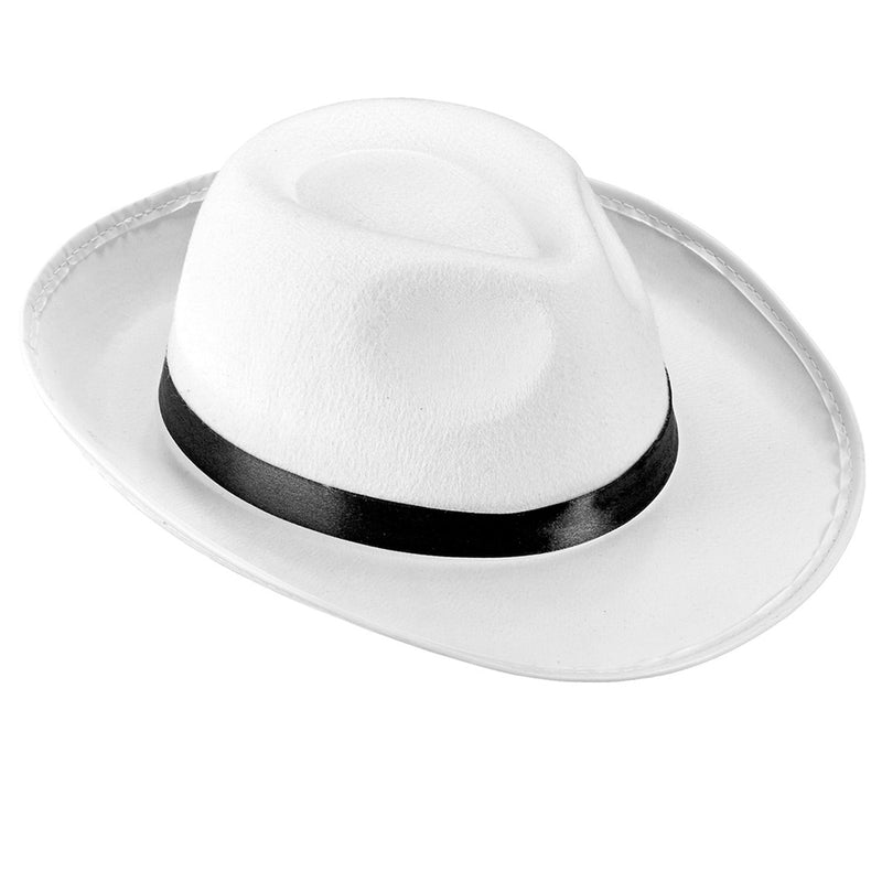 Gangster Set "Mafia" 4-tlg. | Weiß - Hut Bart Zigarre Hosenträger