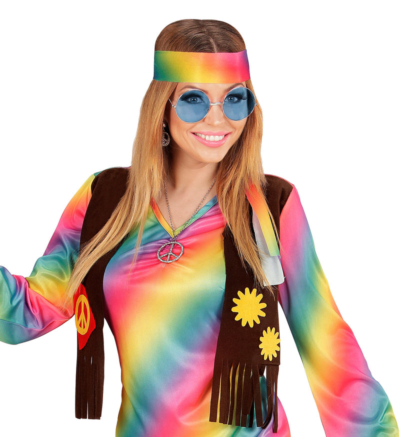 "Hippie" Partybrille XL - Rund | Blau