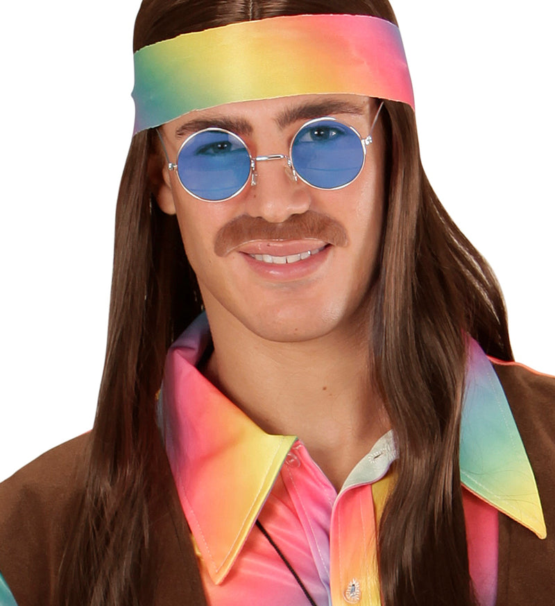 "Hippie" Partybrille XL - Rund | Blau