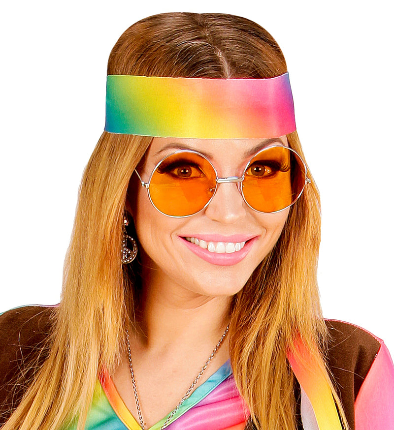 "Hippie" Partybrille XL - Rund | Orange