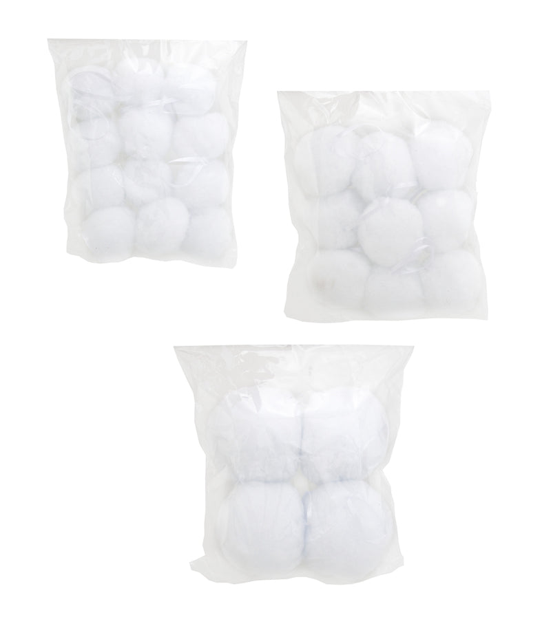 Schneebälle 3 cm zum Hängen | 24 Stück | Weich & leicht | weiß | 68719