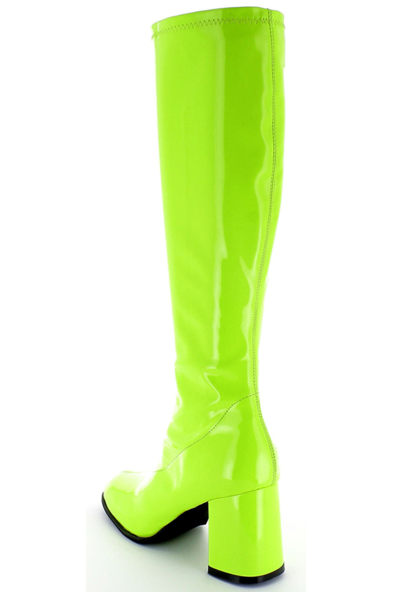 Gogo Damen Lackstiefel normale Schaftweite - Grün