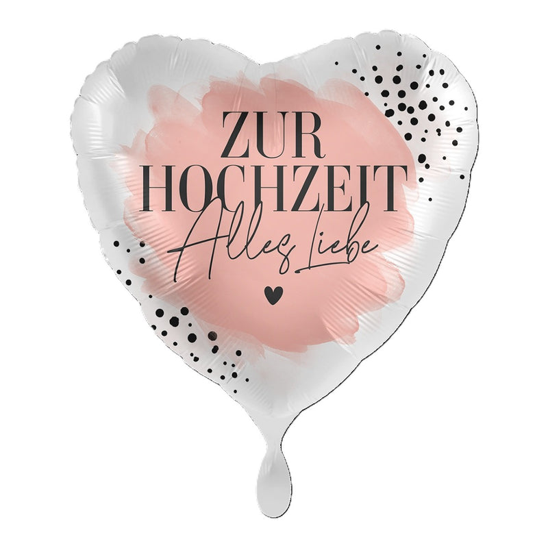 18"/Ø43cm Herz Folienballon  "Zur Hochzeit Alles Liebe"