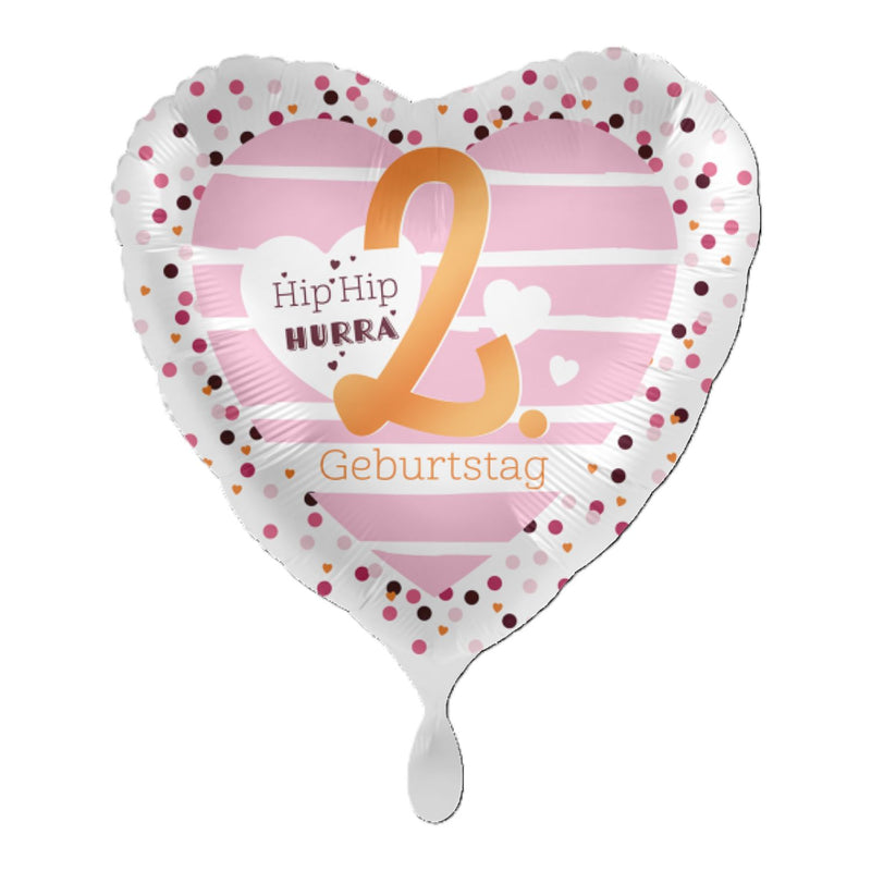 18"/Ø43cm Herz Folienballon  "Hip Hip Hurra" #2