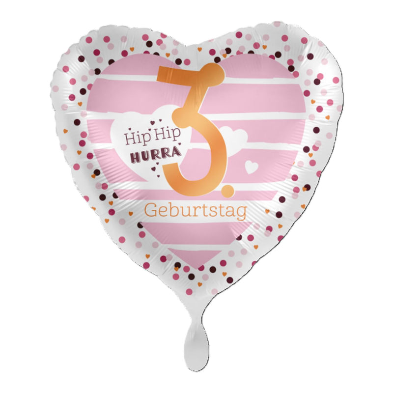 18"/Ø43cm Herz Folienballon  "Hip Hip Hurra" #3