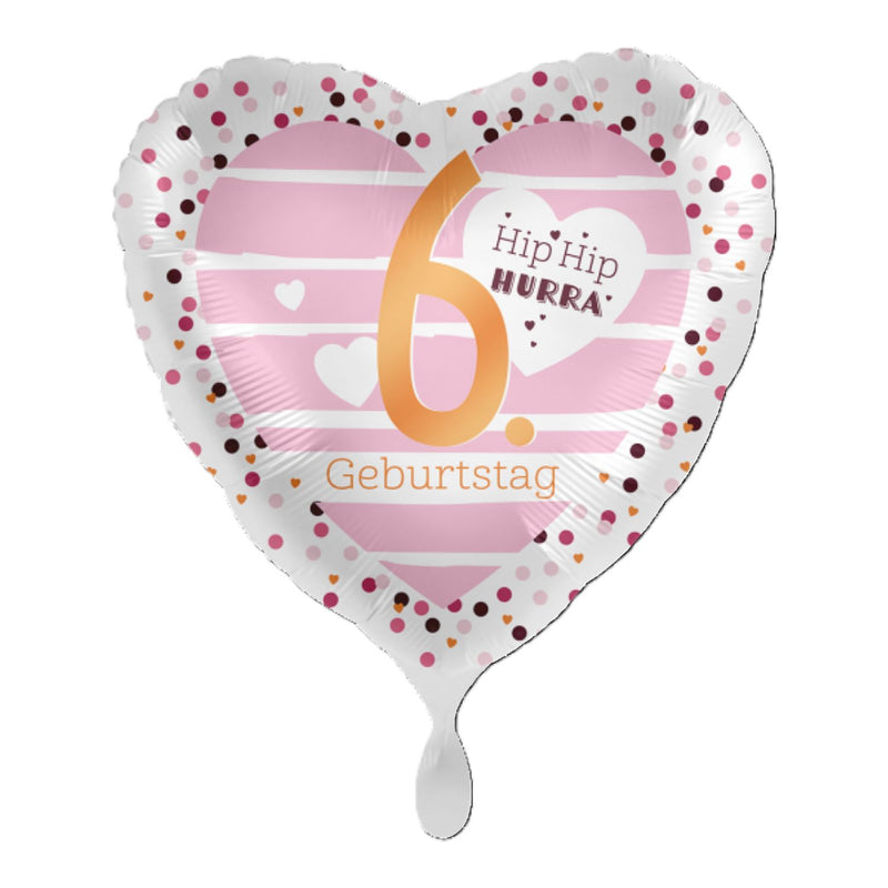 18"/Ø43cm Herz Folienballon  "Hip Hip Hurra" #6