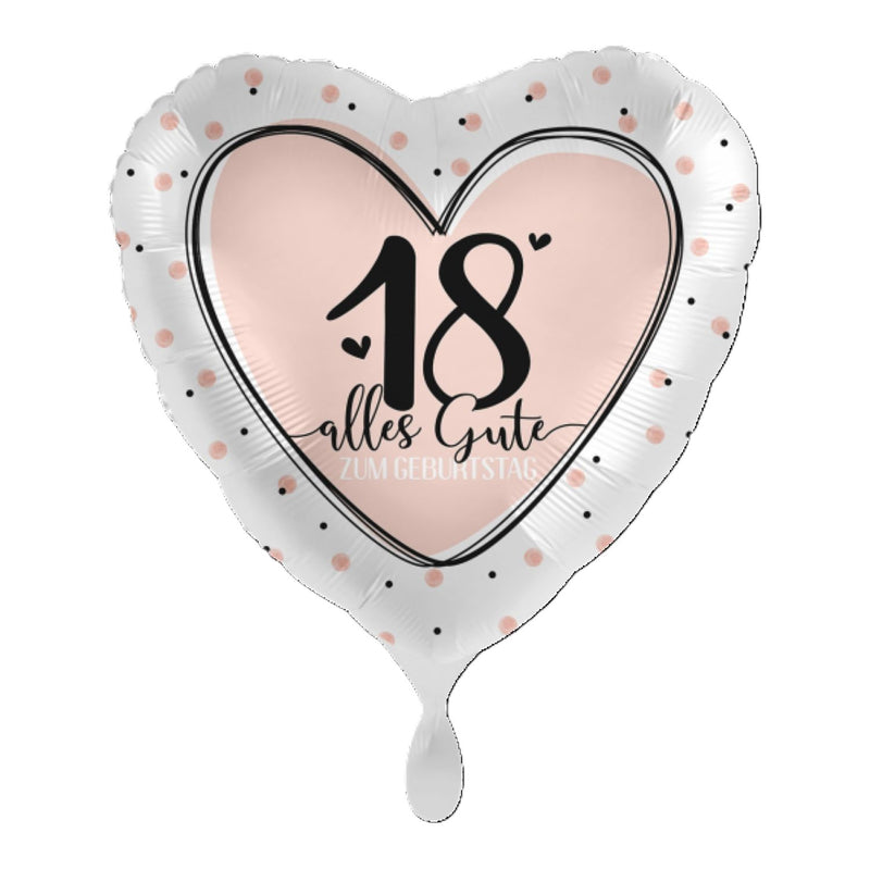 18"/Ø43cm Herz Folienballon "Alles Gute zum Geburtstag" #18