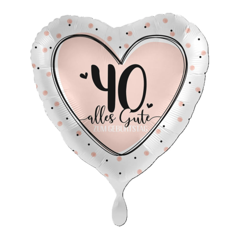 18"/Ø43cm Herz Folienballon "Alles Gute zum Geburtstag" #40