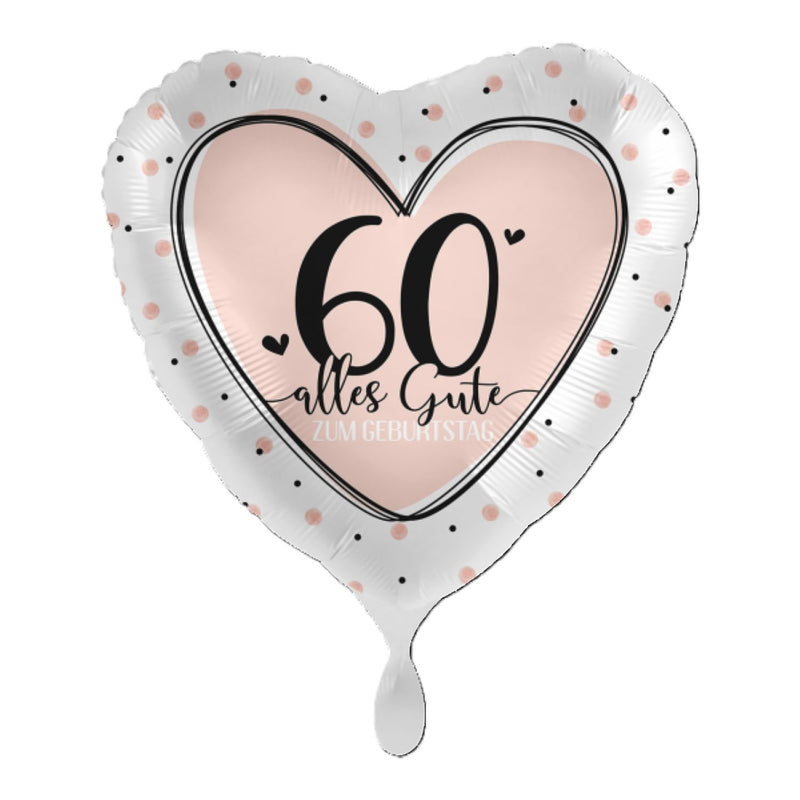 18"/Ø43cm Herz Folienballon "Alles Gute zum Geburtstag" #60