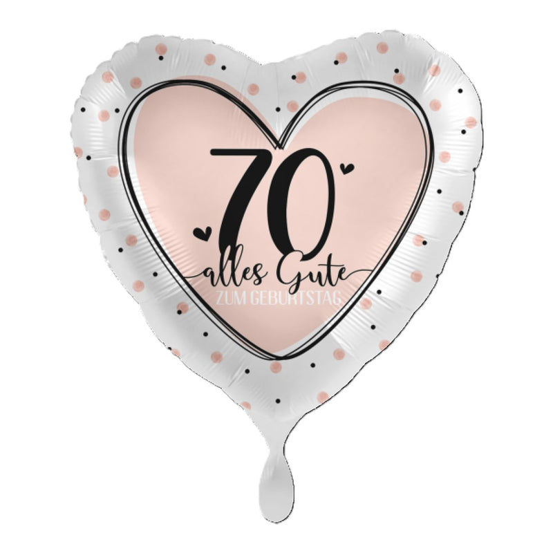 18"/Ø43cm Herz Folienballon "Alles Gute zum Geburtstag" #70