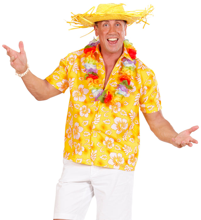 Hawaii Hemd "Flowers" für Herren | Gelb