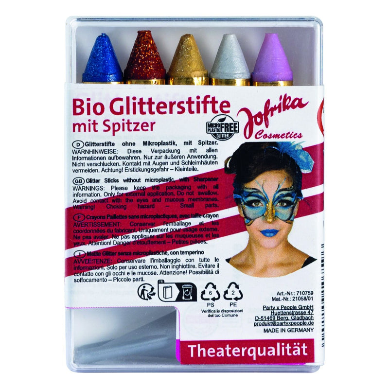 5 Bio Schminkstifte "Glitter" | mit Spitzer