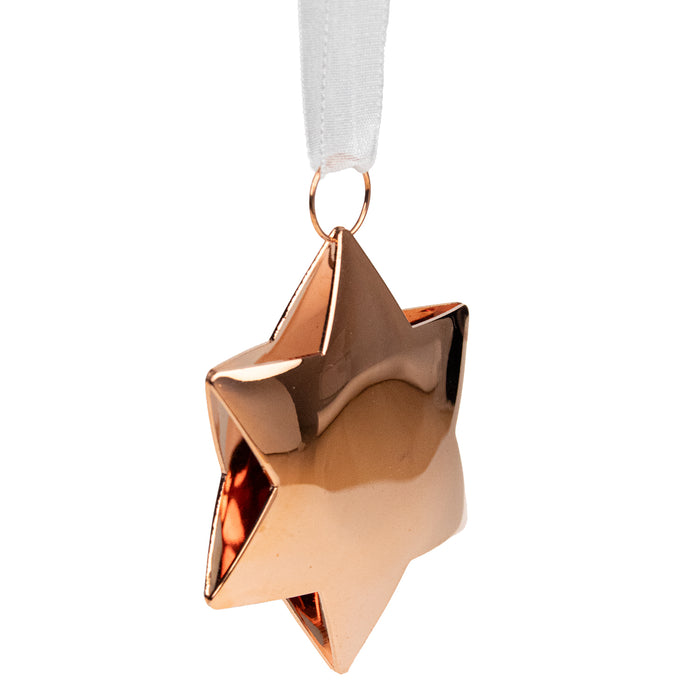 Riffelmacher Baumschmuck Deko Anhänger 6 cm | Stern oder Schneeflocke 71328 | Kupfer