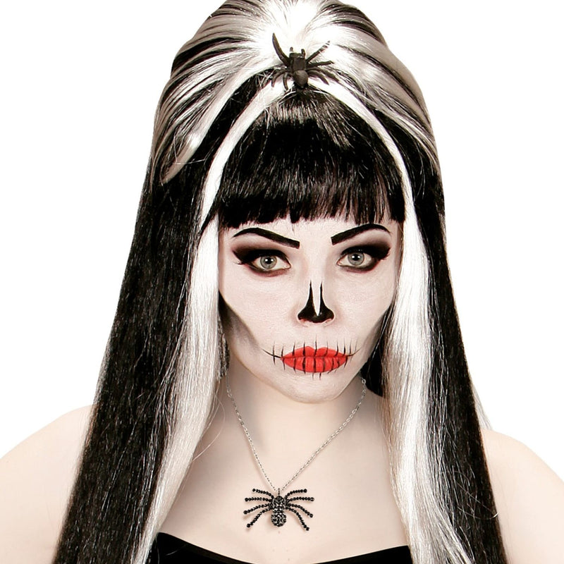 Halskette mit Strass Spinne | Schwarz