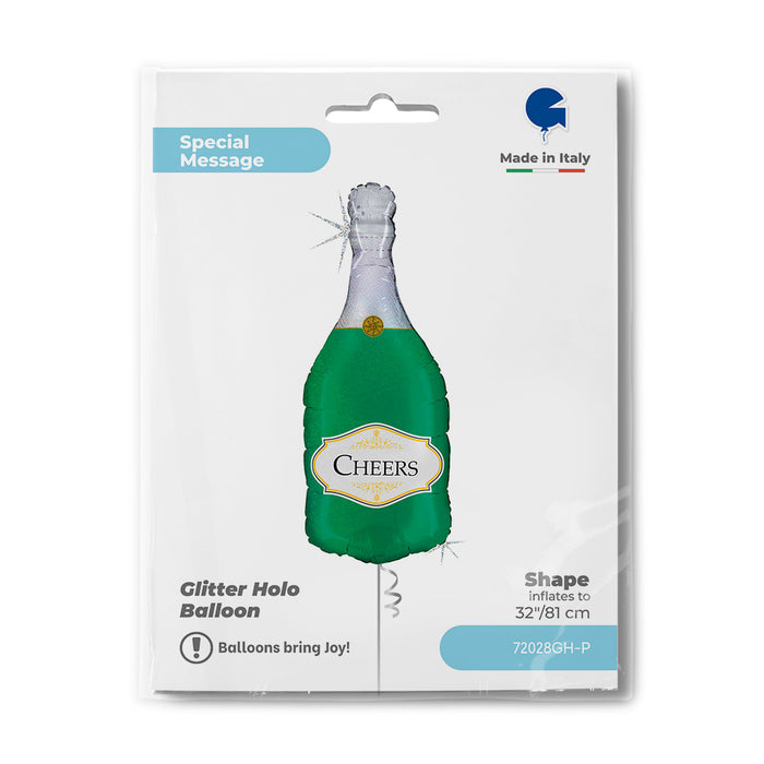 Shape Folienballon "Cheers Bottle" | 91 cm