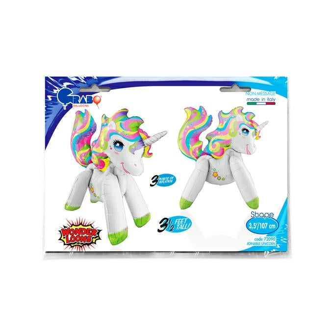 42"/107cm 3D Folienballon Ballon Einhorn