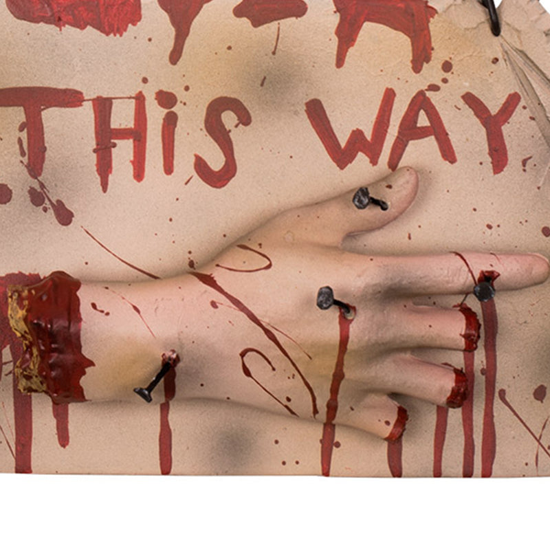 Halloween Wegweiser "This way" - Abgehackte Hand | 19x31 cm Dekoration