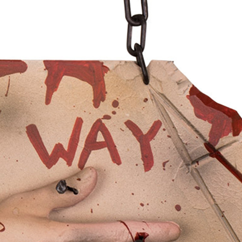 Halloween Wegweiser "This way" - Abgehackte Hand | 19x31 cm Dekoration