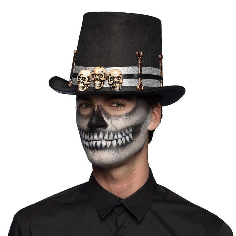 Hut Zylinder Halloween "Skull Master" | Schwarz