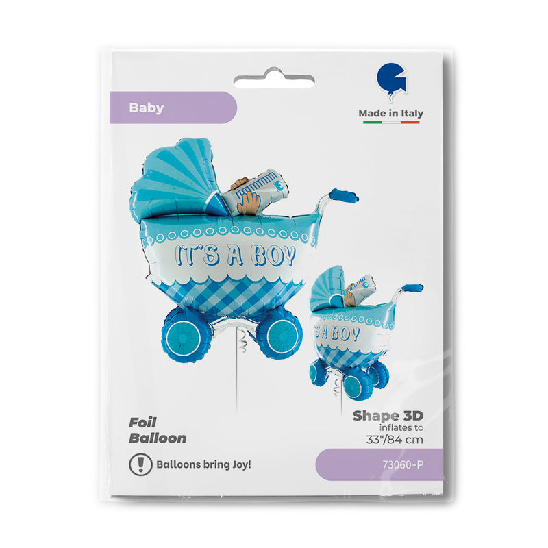 42"/107cm 3D Folienballon Its A Boy Buggy
