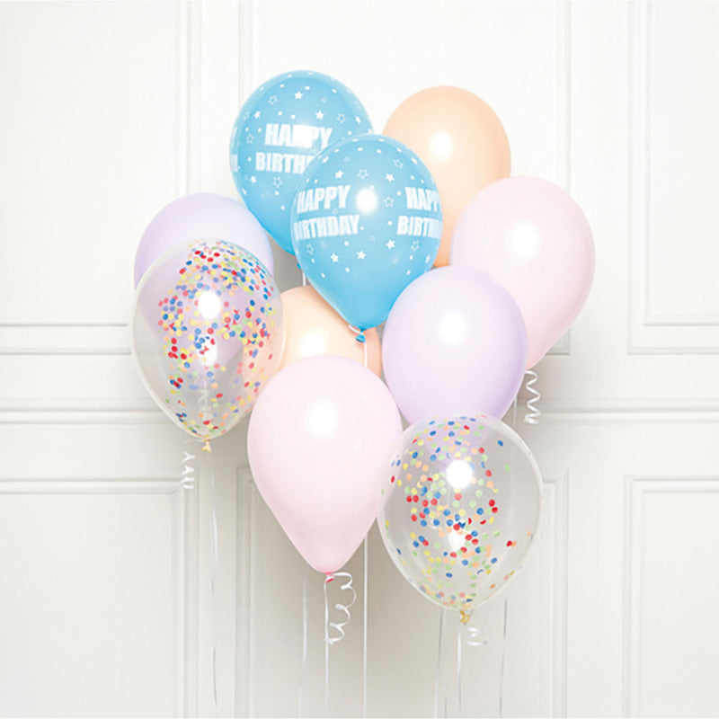Luftballon Ø30cm "Happy Birthday Pastel" | 10 Stk.