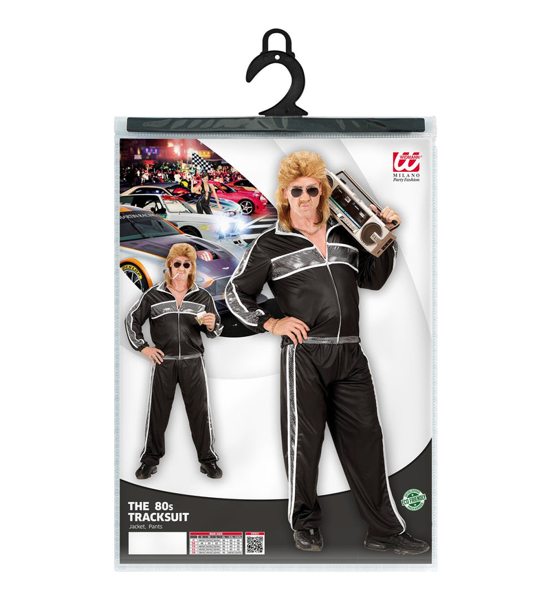 Party Trainingsanzug "Retro" für Herren | Schwarz Silber