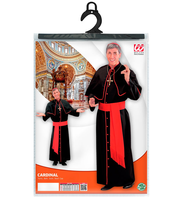 Priester Kostüm "Kardinal" für Erwachsene | Schwarz Rot