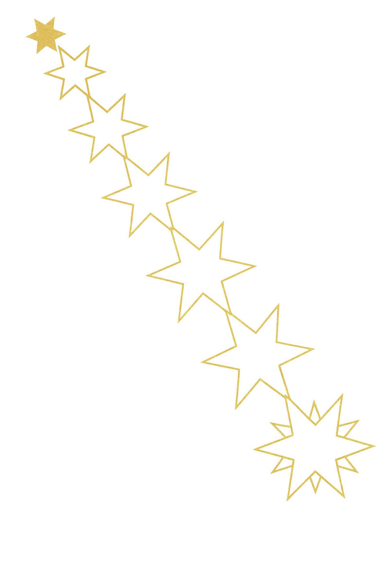 Riffelmacher Dekogirlande Sterne 12 x 55 cm 73926 | Metall Gold