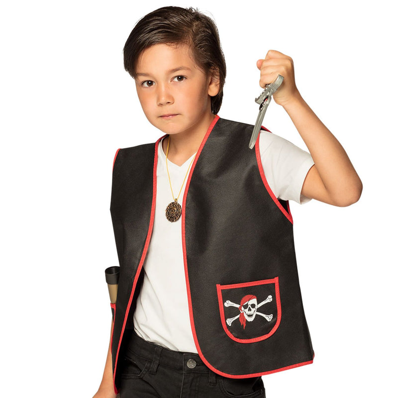 Kostüm-Set "Pirat" Zubehör | Teleskop 18 cm, Dolch 23 cm, Amulett und 2 Münzen