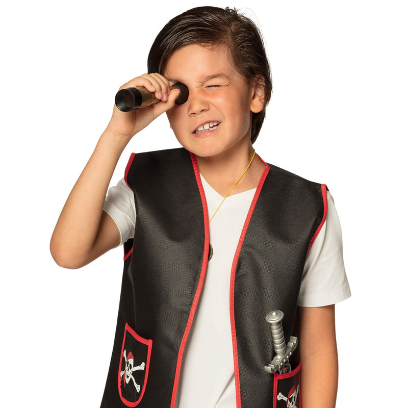 Kostüm-Set "Pirat" Zubehör | Teleskop 18 cm, Dolch 23 cm, Amulett und 2 Münzen