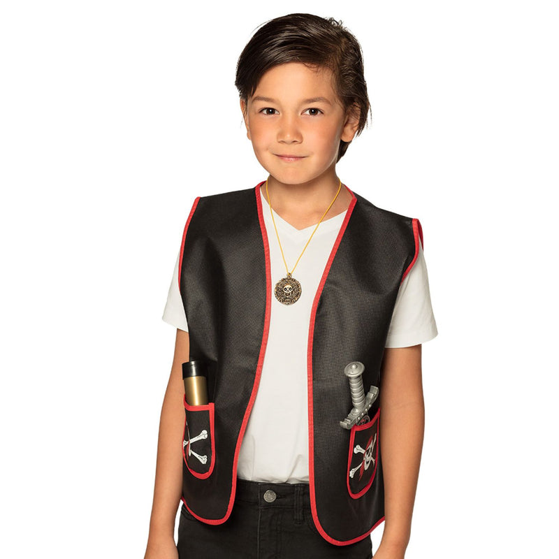 Kostüm-Set "Pirat" Zubehör | Teleskop 18 cm, Dolch 23 cm, Amulett und 2 Münzen