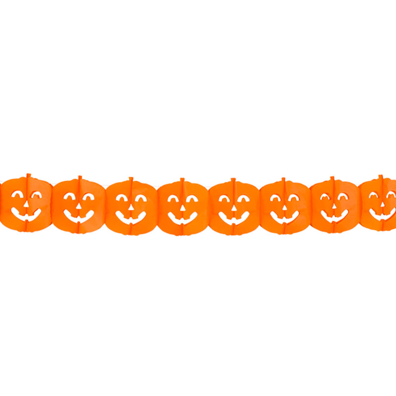 Halloween Girlande Kürbis - Schwer entflammbar | 400 cm
