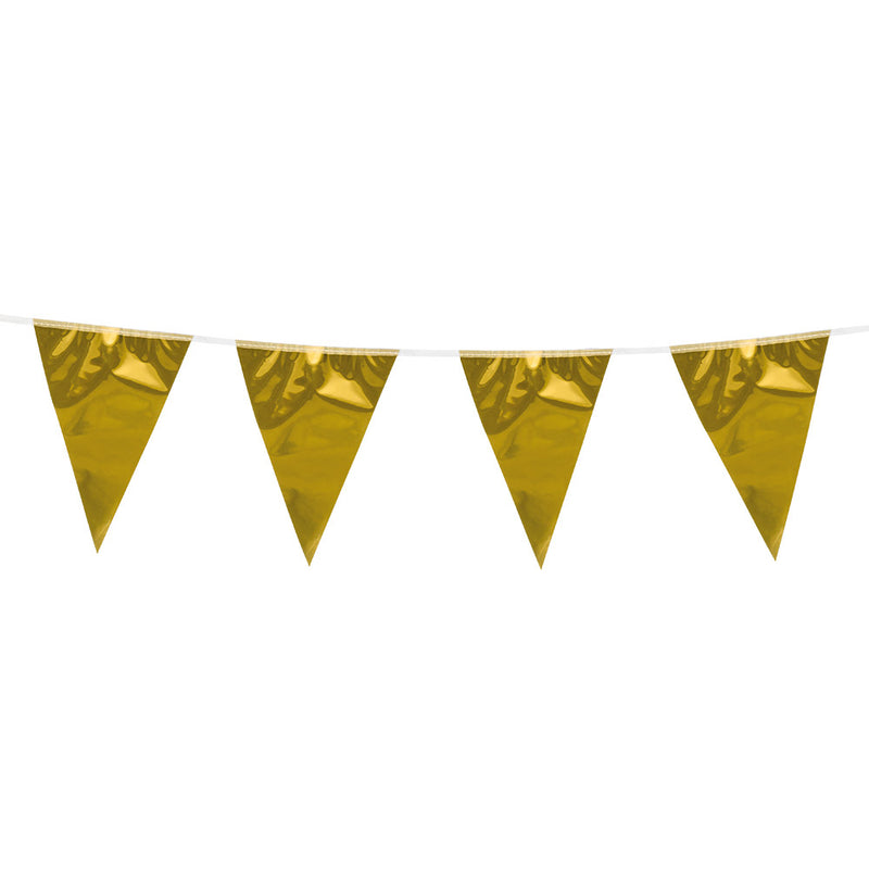 Wimpelkette PE 30x20cm L: 10m | Metallic Gold