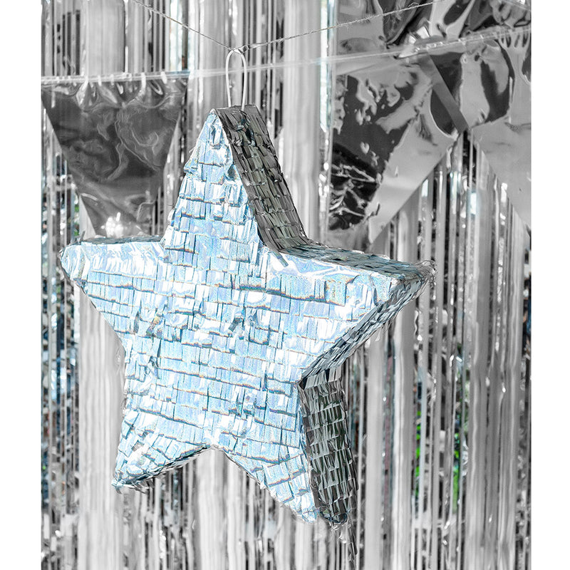 Wimpelkette PE 45x30cm L: 10m | Metallic Silber