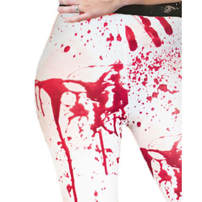 Blutige Leggings zu Halloween | Rot Weiß